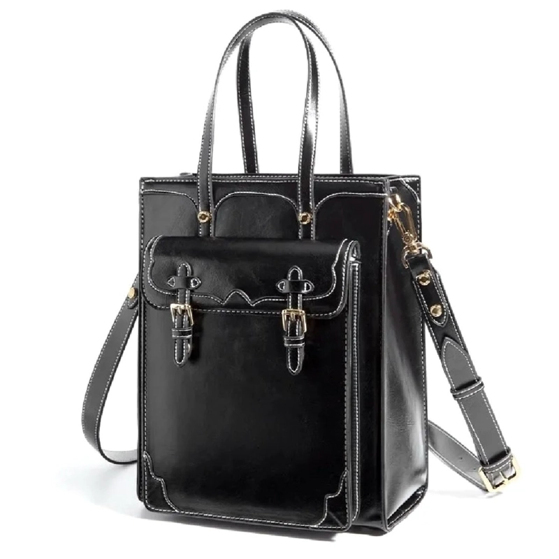ECOSUSI BOLSO BANDOLERA TOTE EVELYN RETRO DE 7.6L PARA 11' NEGRO - 1