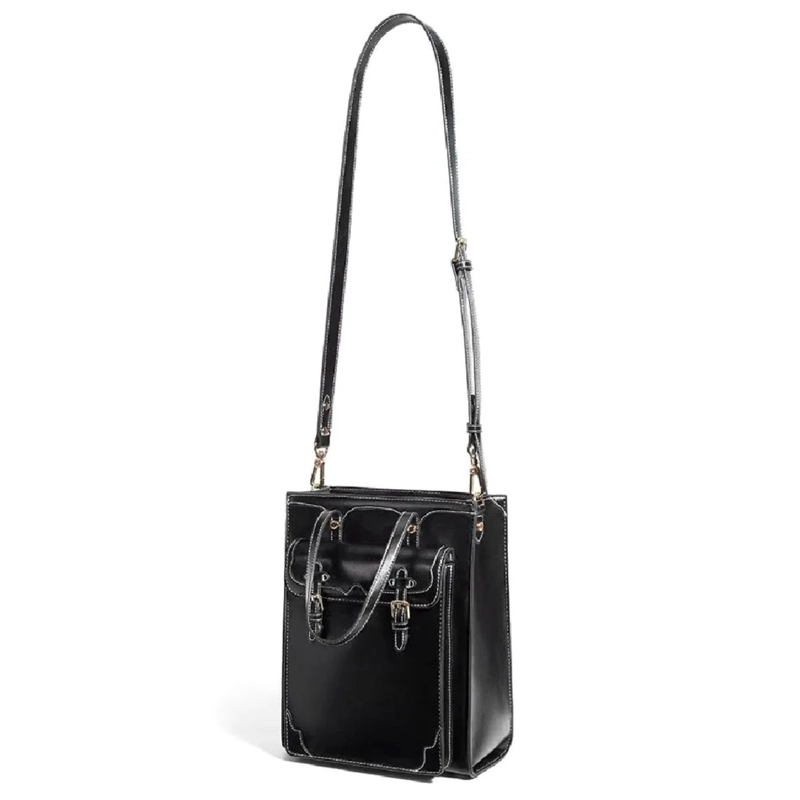 ECOSUSI BOLSO BANDOLERA TOTE EVELYN RETRO DE 7.6L PARA 11' NEGRO - 4