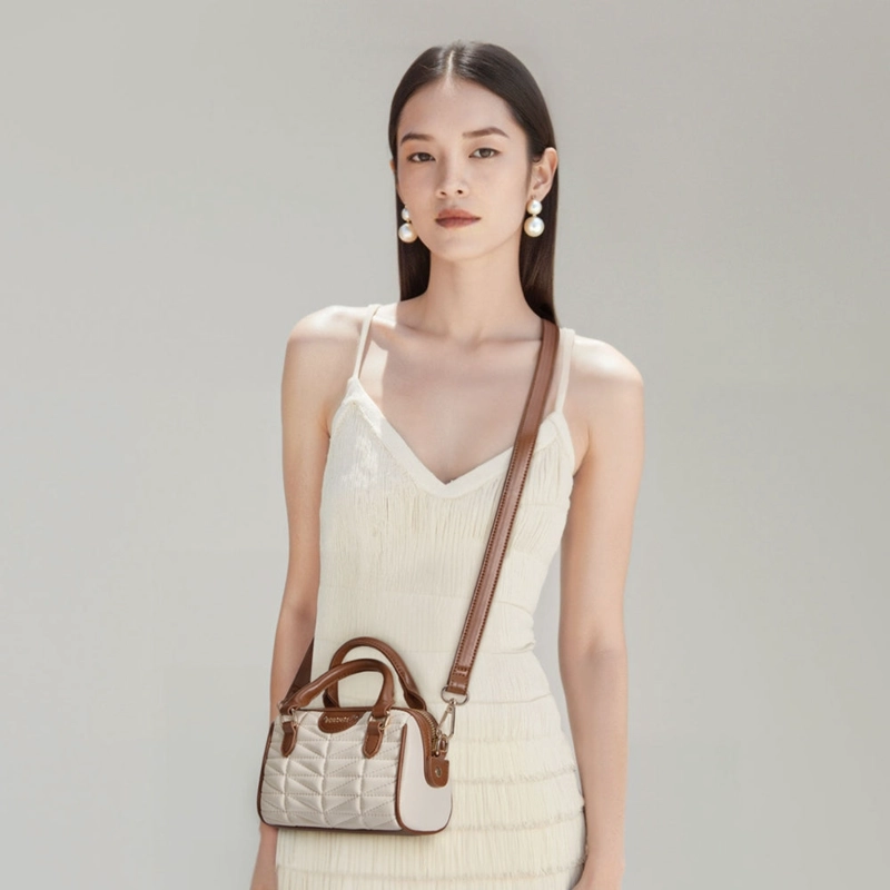 ECOSUSI MINI BOLSO BOSTON ELISE ACOLCHADO DE 1.3L PARA 6,3' BEIGE - 2