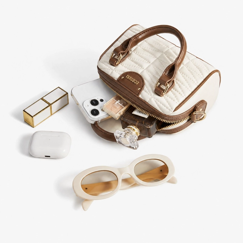 ECOSUSI MINI BOLSO BOSTON ELISE ACOLCHADO DE 1.3L PARA 6,3' BEIGE - 5
