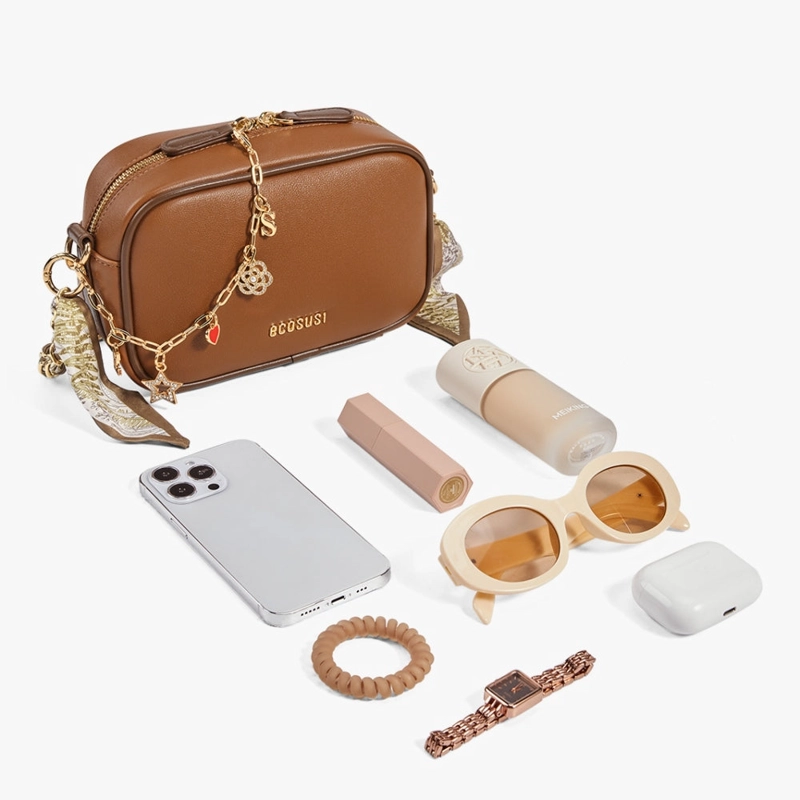 ECOSUSI BOLSO BANDOLERA LOLA VIBE DE 1.7L PARA 6,3' MARRON - 9