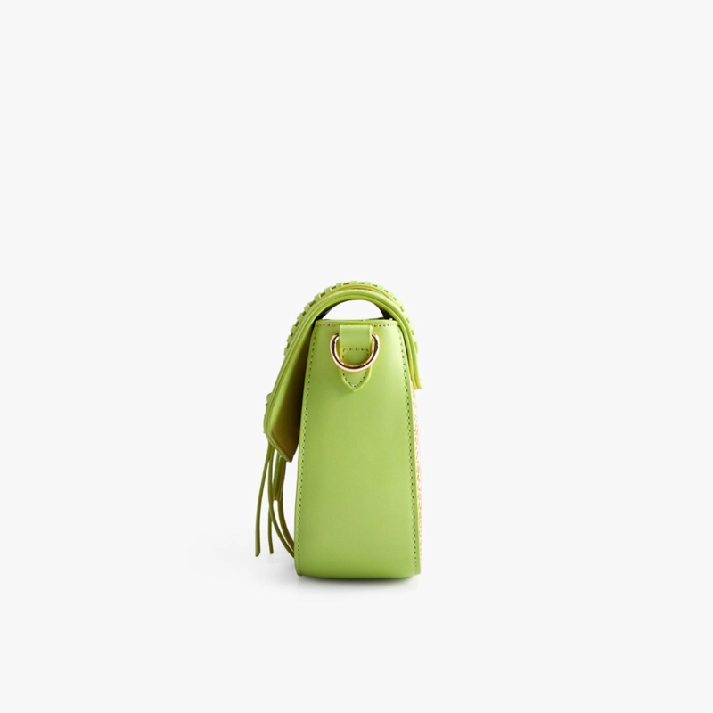 ECOSUSI CARTERA BANDOLERA MARINA DE RAFIA NATURAL VERDE - 4