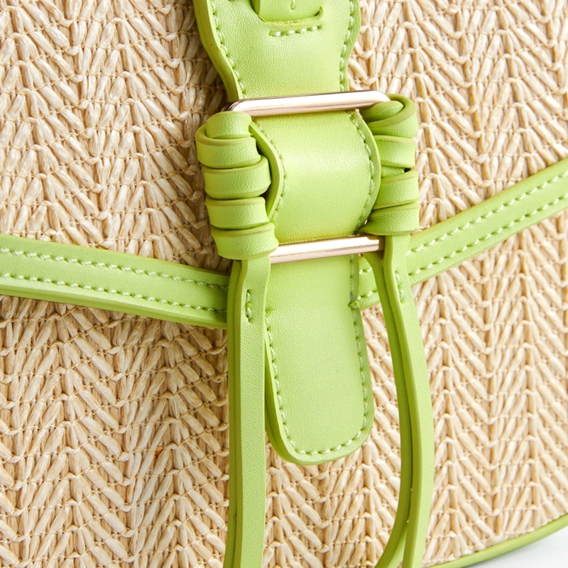 ECOSUSI CARTERA BANDOLERA MARINA DE RAFIA NATURAL VERDE - 6