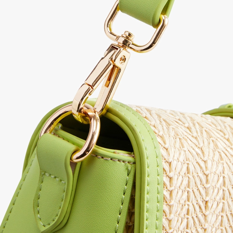 ECOSUSI CARTERA BANDOLERA MARINA DE RAFIA NATURAL VERDE - 8