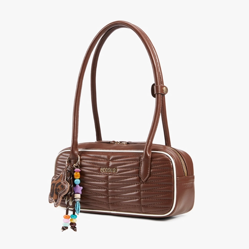 ECOSUSI CARTERA BAGUETTE ELISE ACOLCHADA DE 2.5L PARA 6,3' MARRON - 1
