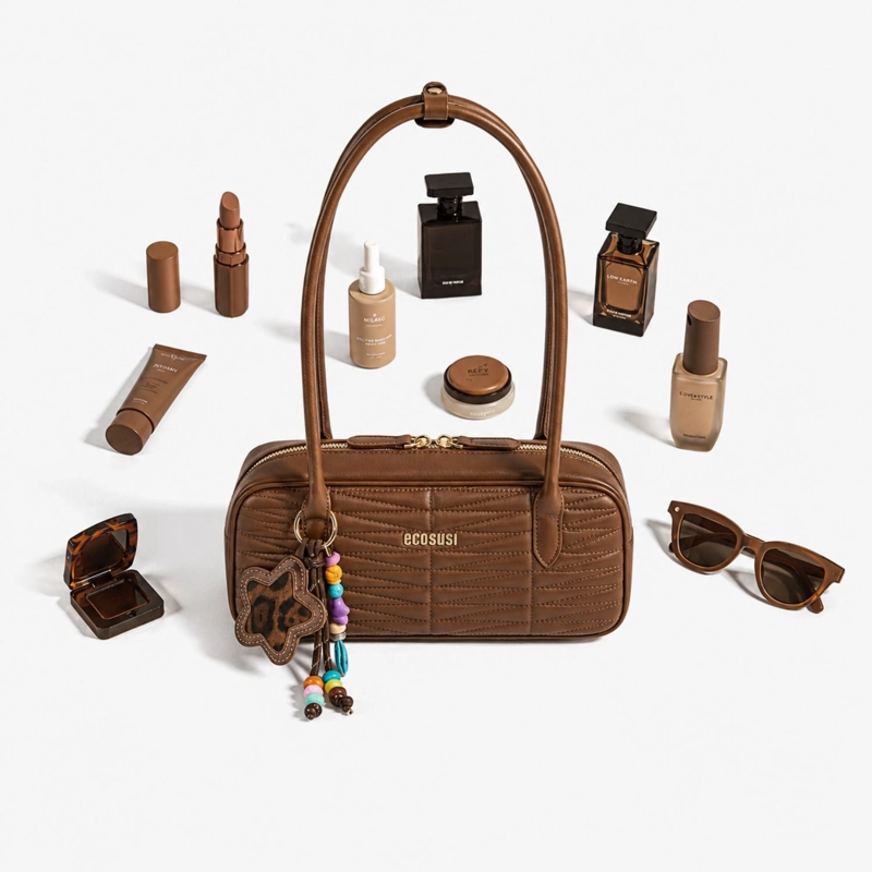 ECOSUSI CARTERA BAGUETTE ELISE ACOLCHADA DE 2.5L PARA 6,3' MARRON - 6