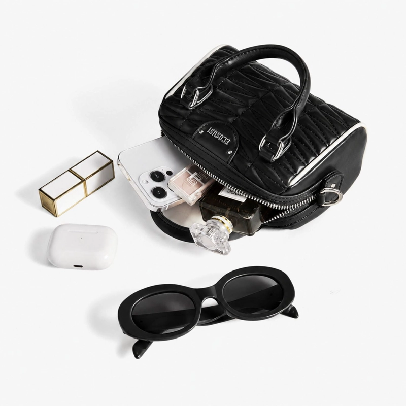 ECOSUSI MINI BOLSO BOSTON ELISE ACOLCHADO DE 1.3L PARA 6,3' NEGRO - 4