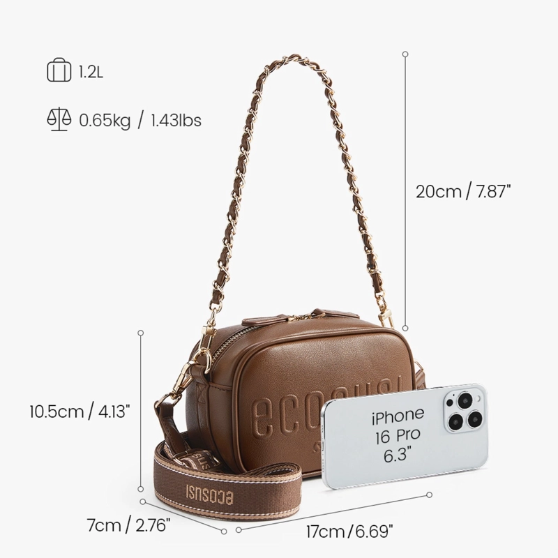 ECOSUSI MINI BANDOLERA CRUZADA ZOE DE 1.2L MARRON - 8