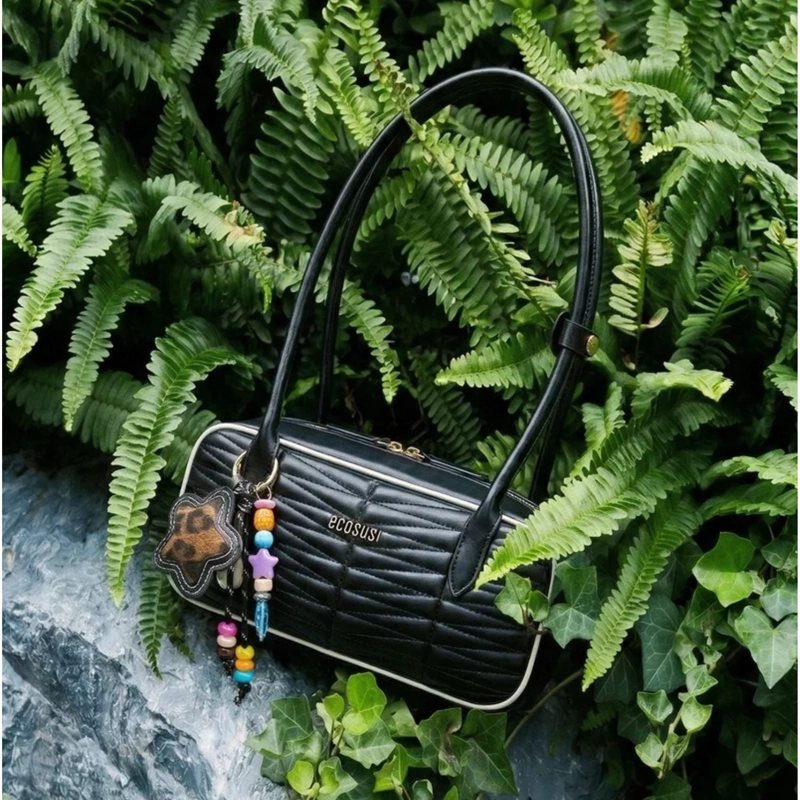 ECOSUSI CARTERA BAGUETTE ELISE ACOLCHADA DE 2.5L PARA 6,3' NEGRO - 7