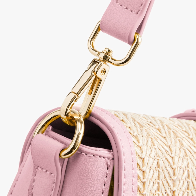 ECOSUSI CARTERA BANDOLERA MARINA DE RAFIA NATURAL ROSADO - 8