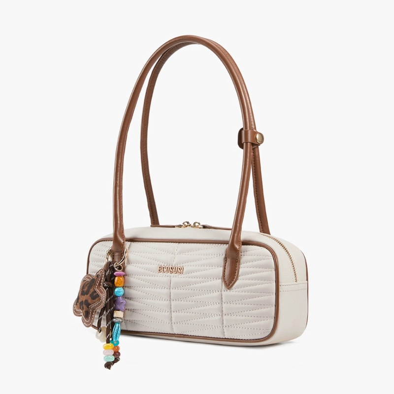 ECOSUSI CARTERA BAGUETTE ELISE ACOLCHADA DE 2.5L PARA 6,3' BEIGE - 2