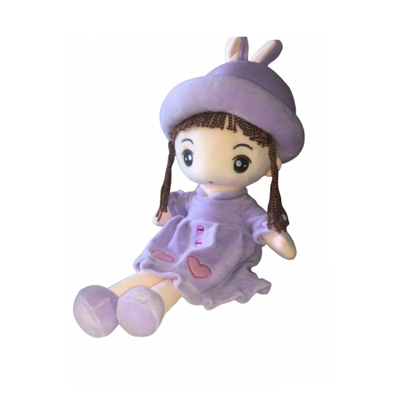 MUÑECA TRAPO PELUCHE OEM TIERNO SUAVE MORADO - 2