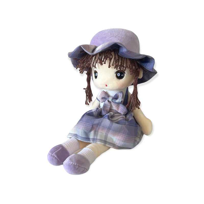 PELUCHE OEM MUÑECA TRAPO TIERNO SUAVE LILA - 1