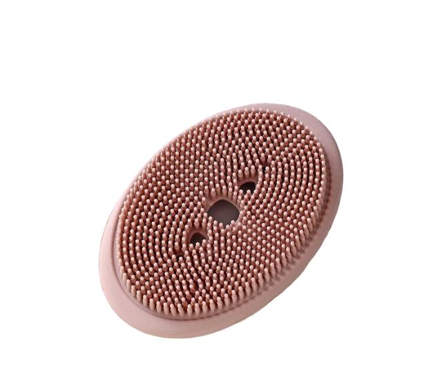 JABONERA CON CEPILLO DE LIMPIEZA DE SILICONA PORTA JABON - 1