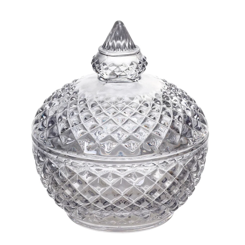 BOMBONERA AZUCARERO CARAMELERA DECORATIVA VIDRIO CRISTAL - 1