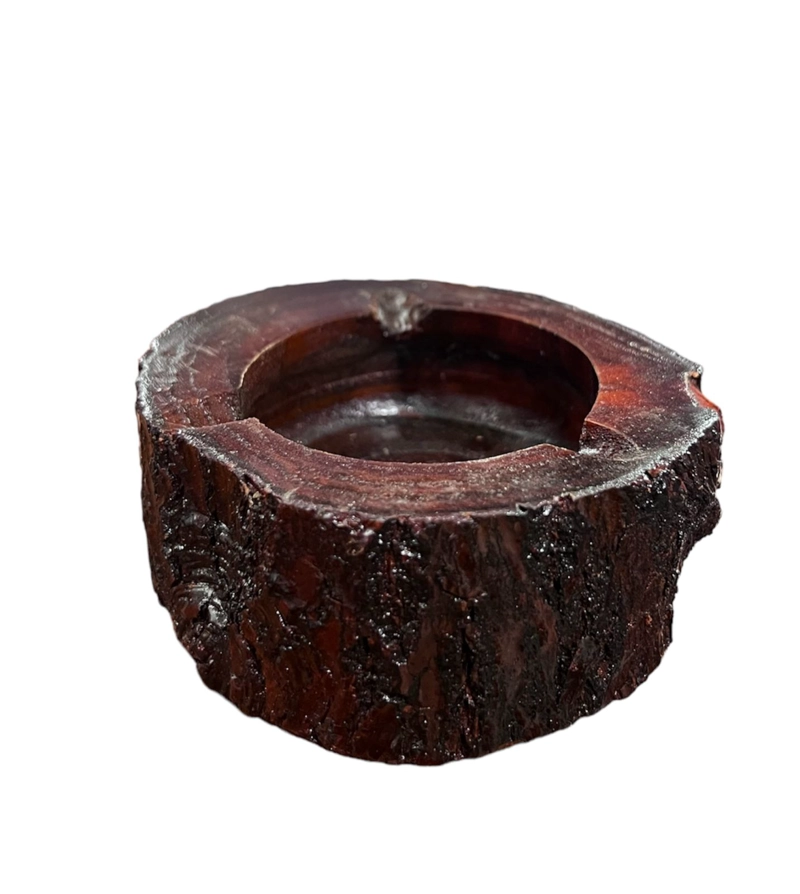 CENICERO CORTEZA MADERA TRONCO CENICERO RUSTICO DECORATIVO - 1