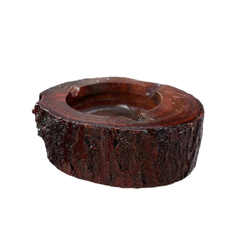 CENICERO CORTEZA MADERA TRONCO CENICERO RUSTICO DECORATIVO - 2