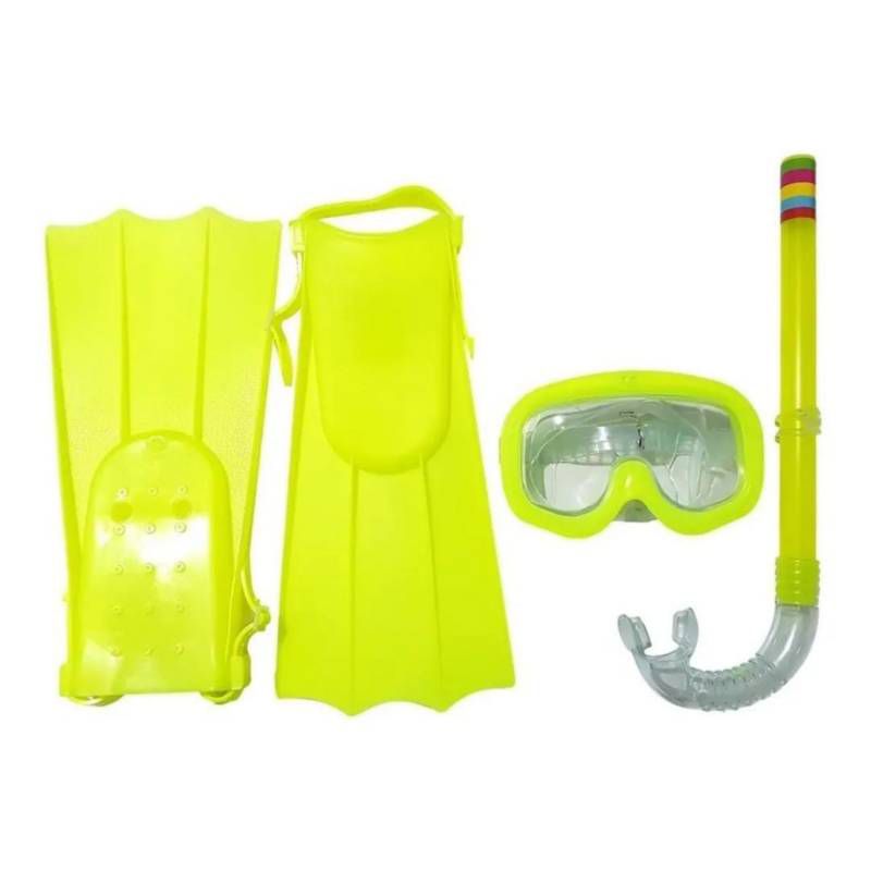 SET OEM BUCEO SNORKEL PISCINA PLAYA NIÑOS KIT CON ALETAS A - 1