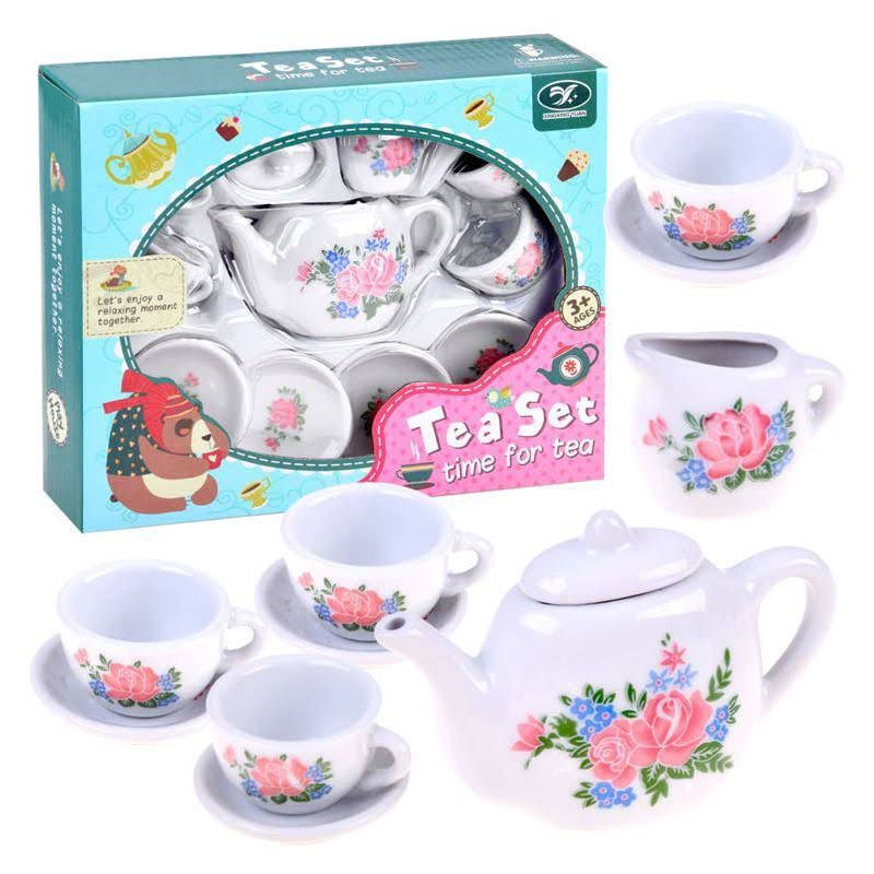 JUEGO TAZAS DE TÉ OEM JUEGO TAZAS DE TE PORCELANA JUGUETE TAZAS PARA NIÑAS 11PZAS - 1