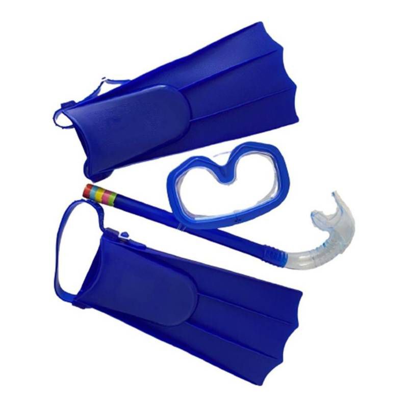 SET OEM BUCEO SNORKEL PISCINA PLAYA NIÑOS KIT CON ALETAS A - 1