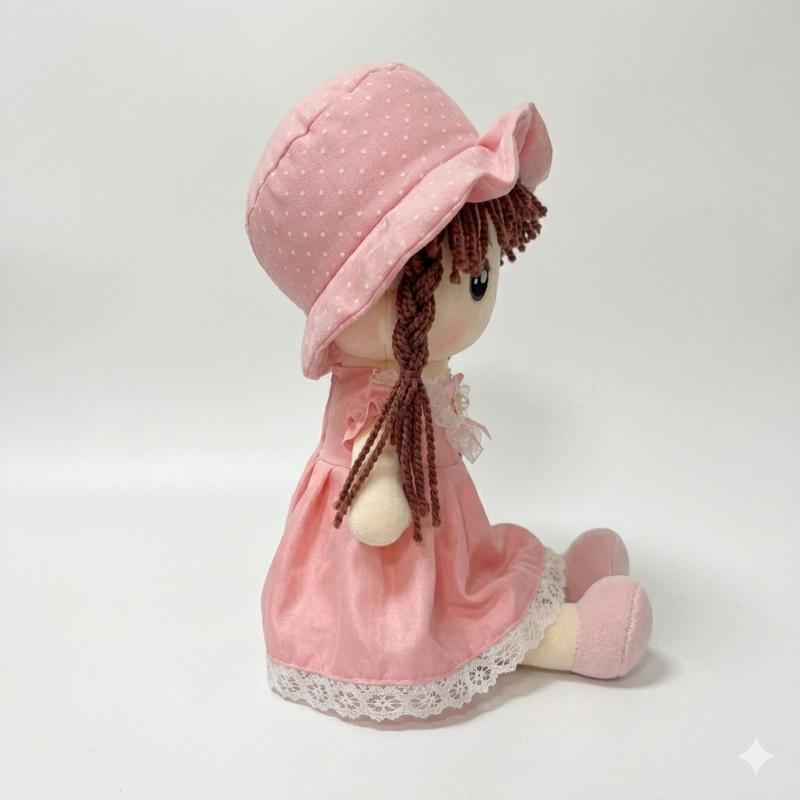 MUÑECA DE TRAPO DE PELUCHE CON LAZO TIERNA SUAVE 45CM L - 2
