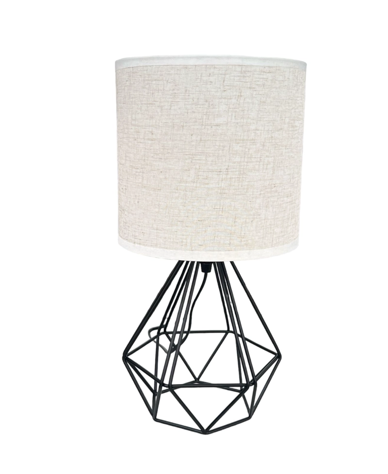 LAMPARA DE VELADOR LAMPARA DE MESA DISEÑO METAL GEOMETRICO BE - 1