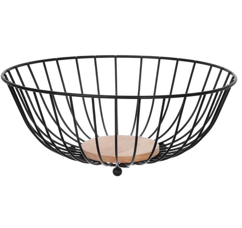 CESTA DE FRUTAS VERDURAS FRUTERO CENTRO DE MESA CON MADERA - 1