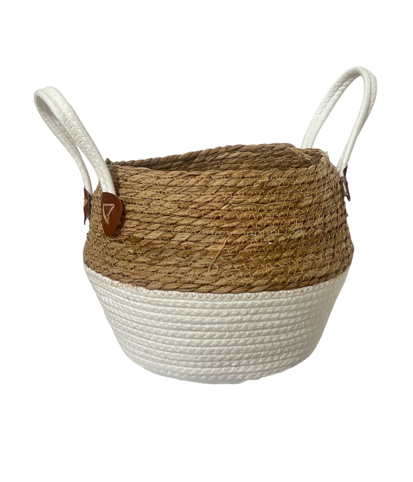 MACETERO CESTO CANASTO MACETA DE MIMBRE 24X34CM - 1