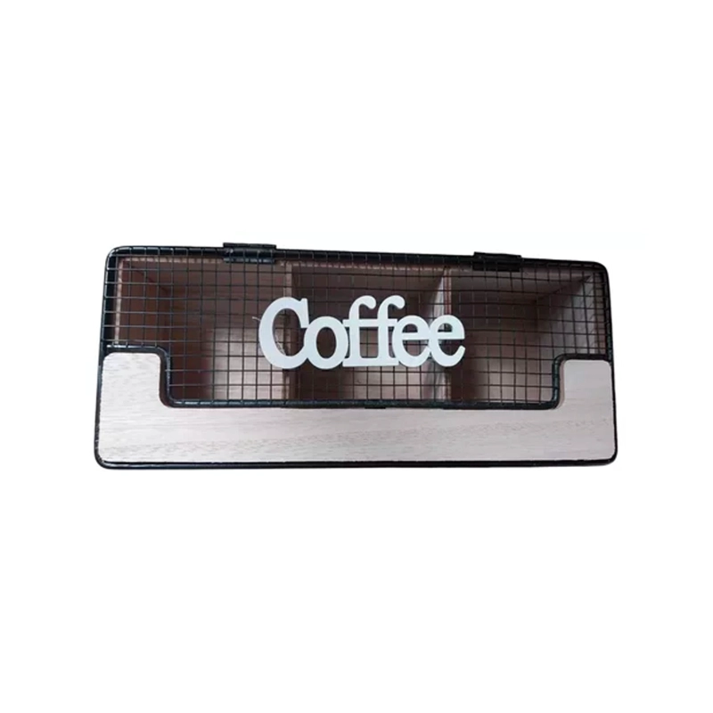 CAJA DE TÉ MEDIANA DE MADERA 3 ESPACIOS TEA CAFE COFFE - 2