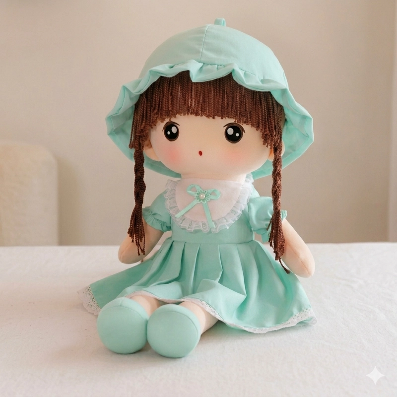 MUÑECA TRAPO PELUCHE OEM TIERNA SUAVE LAZO 65 CM - 2