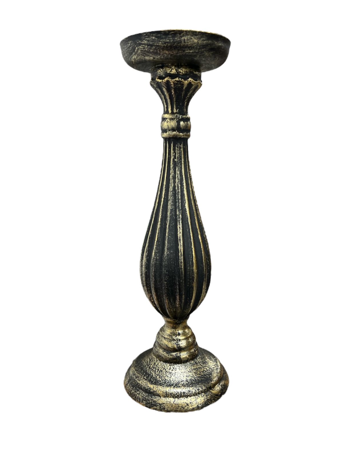 PORTA VELA CANDELABRO DECORATIVO CLASICO RUSTICO MADERA 30CM D - 1