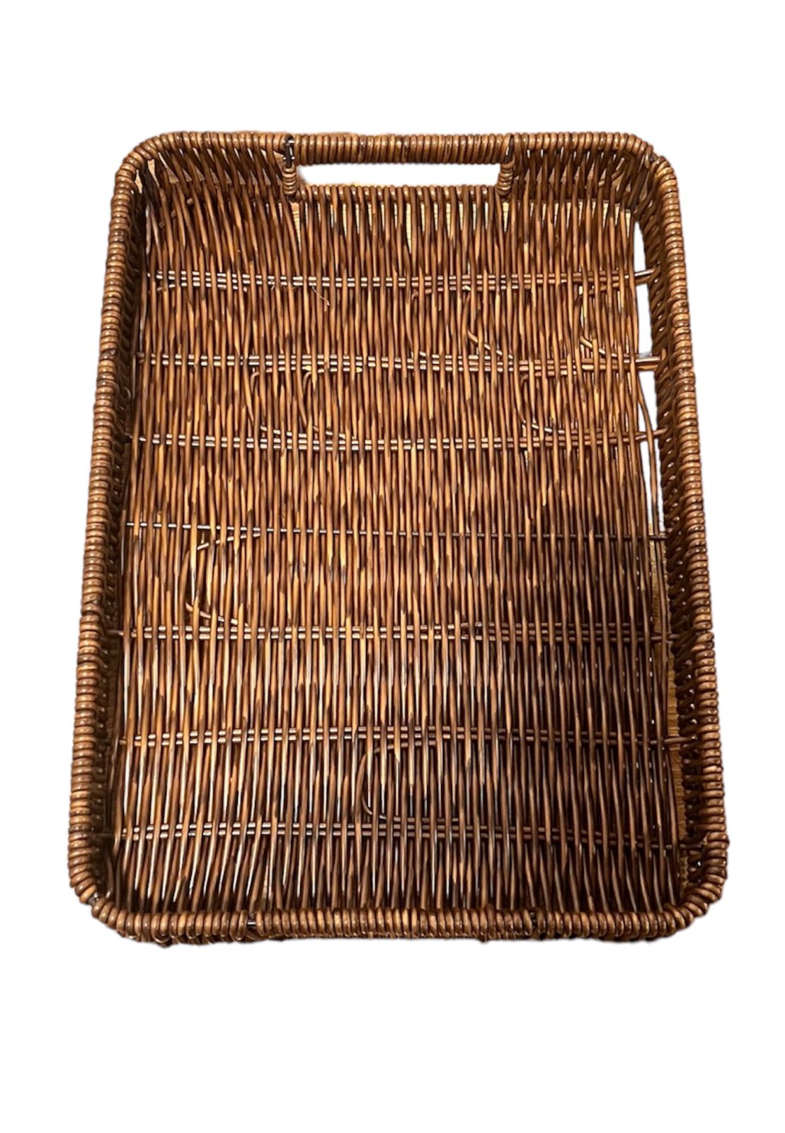 BANDEJA DE RATAN CESTA TEJIDA ALIMENTOS RECTANGULAR PEQUEÑA - 1