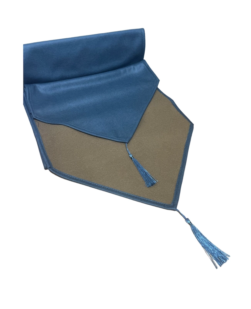 MANTEL CAMINO DE MESA CON POMPON CUERO SINTETICO 180X35CM AR - 2