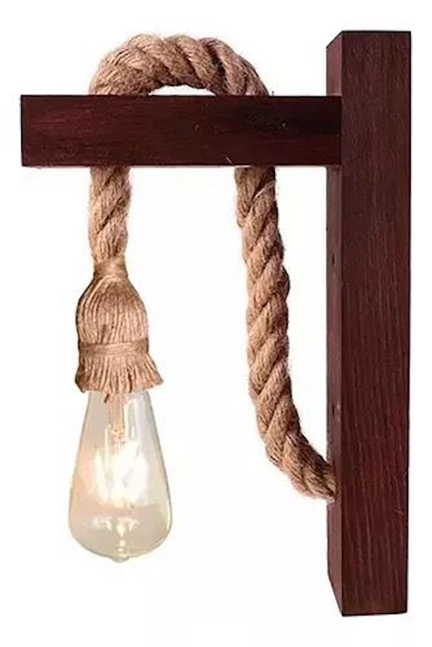 LÁMPARA COLGANTE MADERA VINTAGE LAMPARA DE PARED RUSTICA 2 - 1