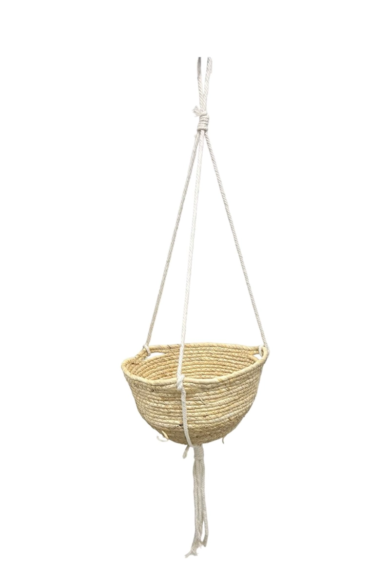 MACETA COLGANTE MACETERO COLGANTE DE MIMBRE CESTA 47CM - 1