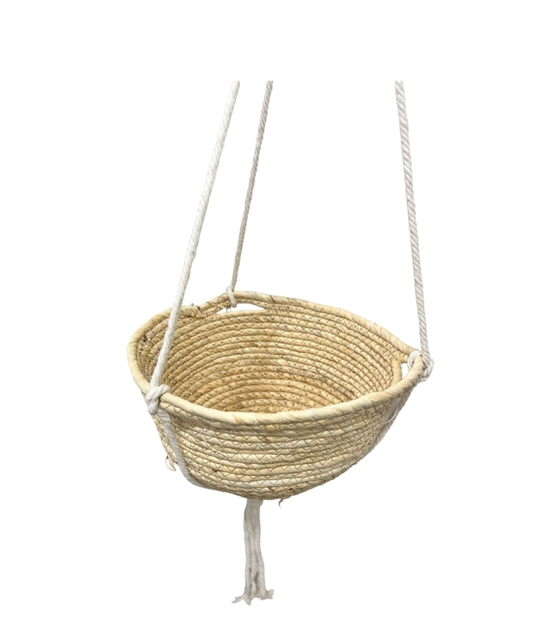 MACETA COLGANTE MACETERO COLGANTE DE MIMBRE CESTA 47CM - 2