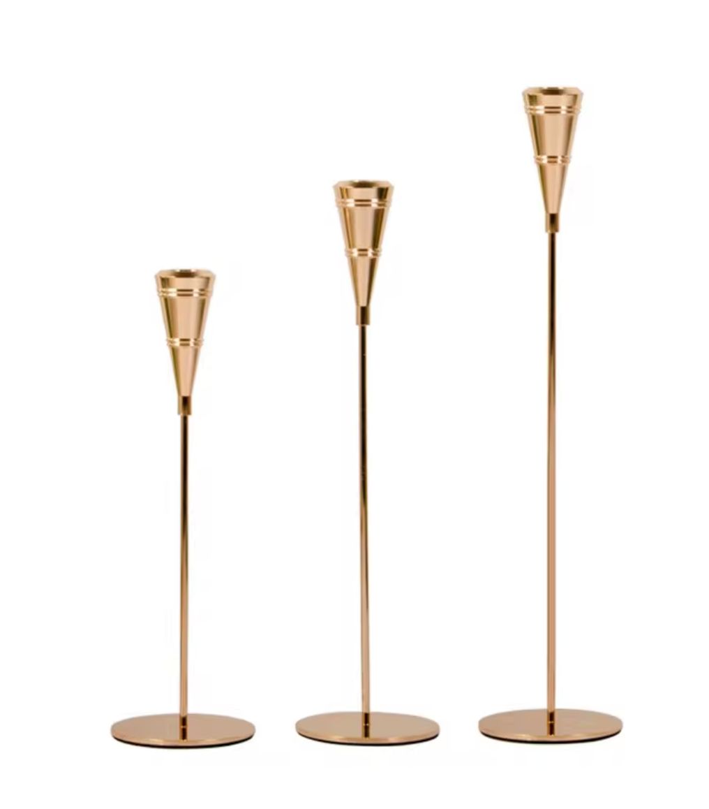 Set 6 Coprilampadine A Canna Per Lampadario, Porta Candele In Ferro Elettrolitico Colore Oro, 8x3 Cm