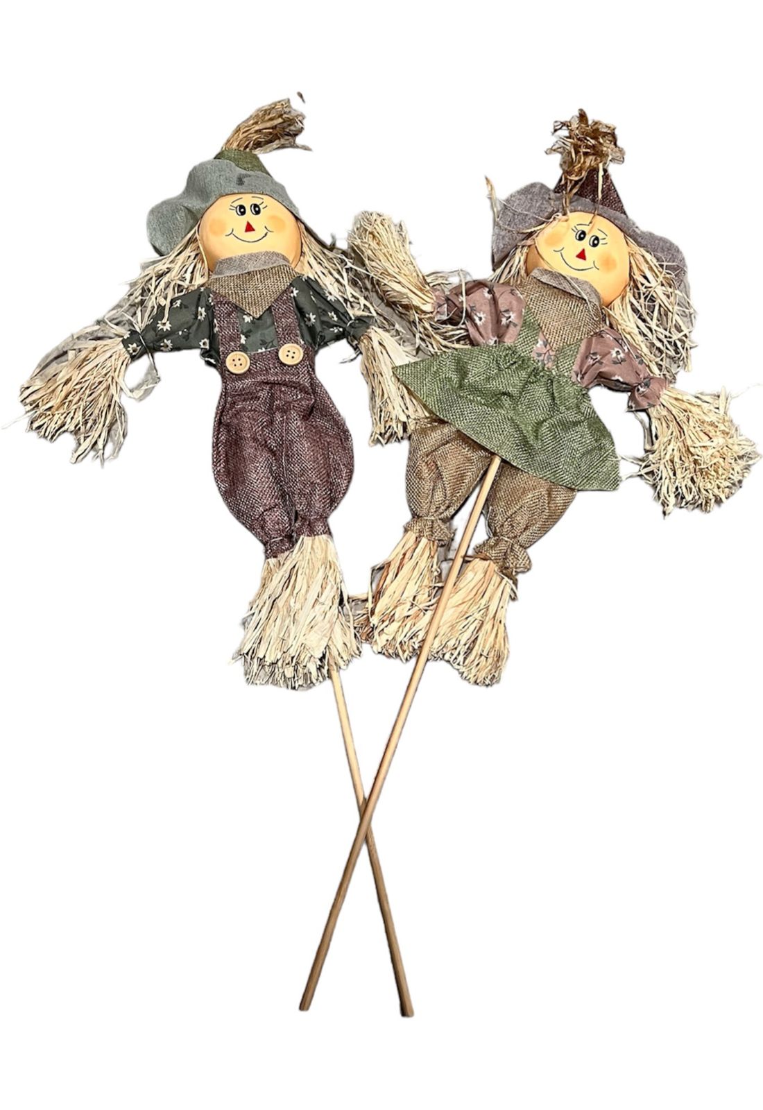 PAR DE AHUYENTA PAJAROS ADORNO ESPANTA PAJAROS BEIGE