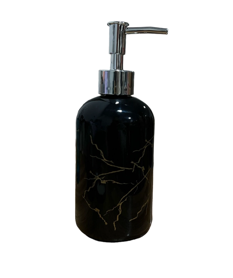 DISPENSADOR JABÓN ALCOHOL GEL 350ML VIDRIO ELEGANTE MARMOL - 1