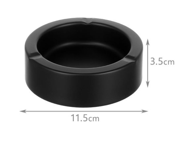 CENICERO ACERO INOXIDABLE CONTRA VIENTO PARA HOGAR NEGRO - 2
