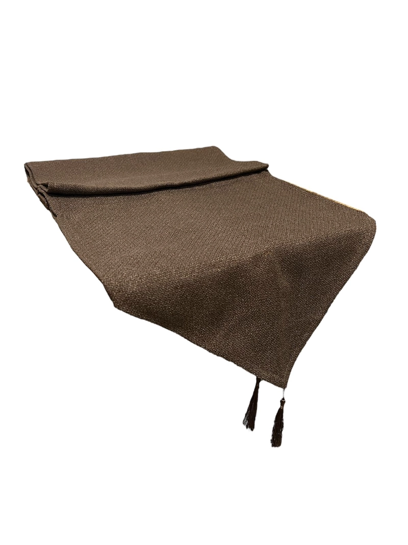 MANTEL CAMINO DE MESA CON POMPON TELA 180X35CM - 1