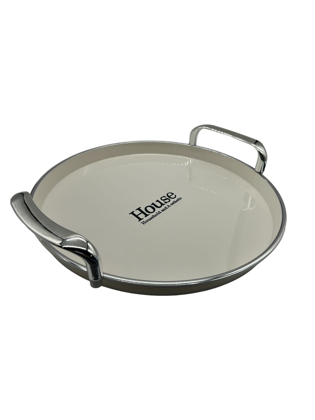 BANDEJA ELEGANTE SERVIR CON PLATEADO CIRCULAR 27CM - 1