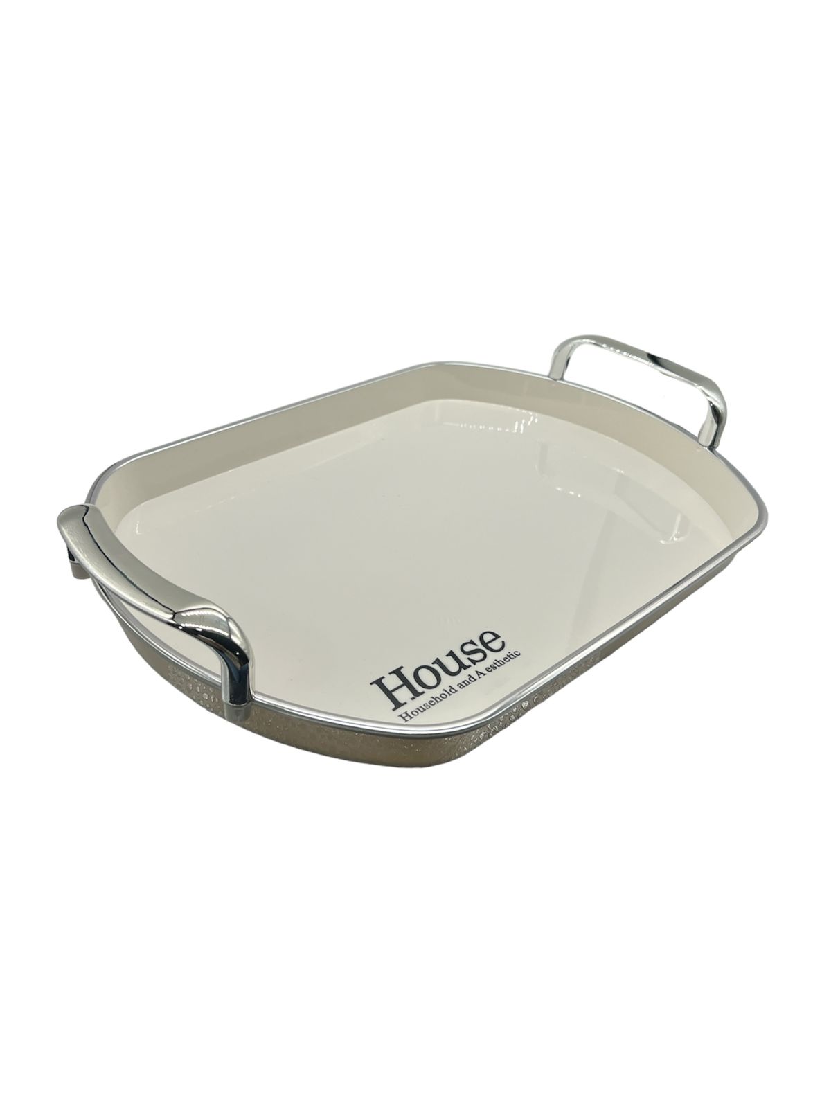 BANDEJA ELEGANTE SERVIR CON PLATEADO OVALADA 39X27CM - 1