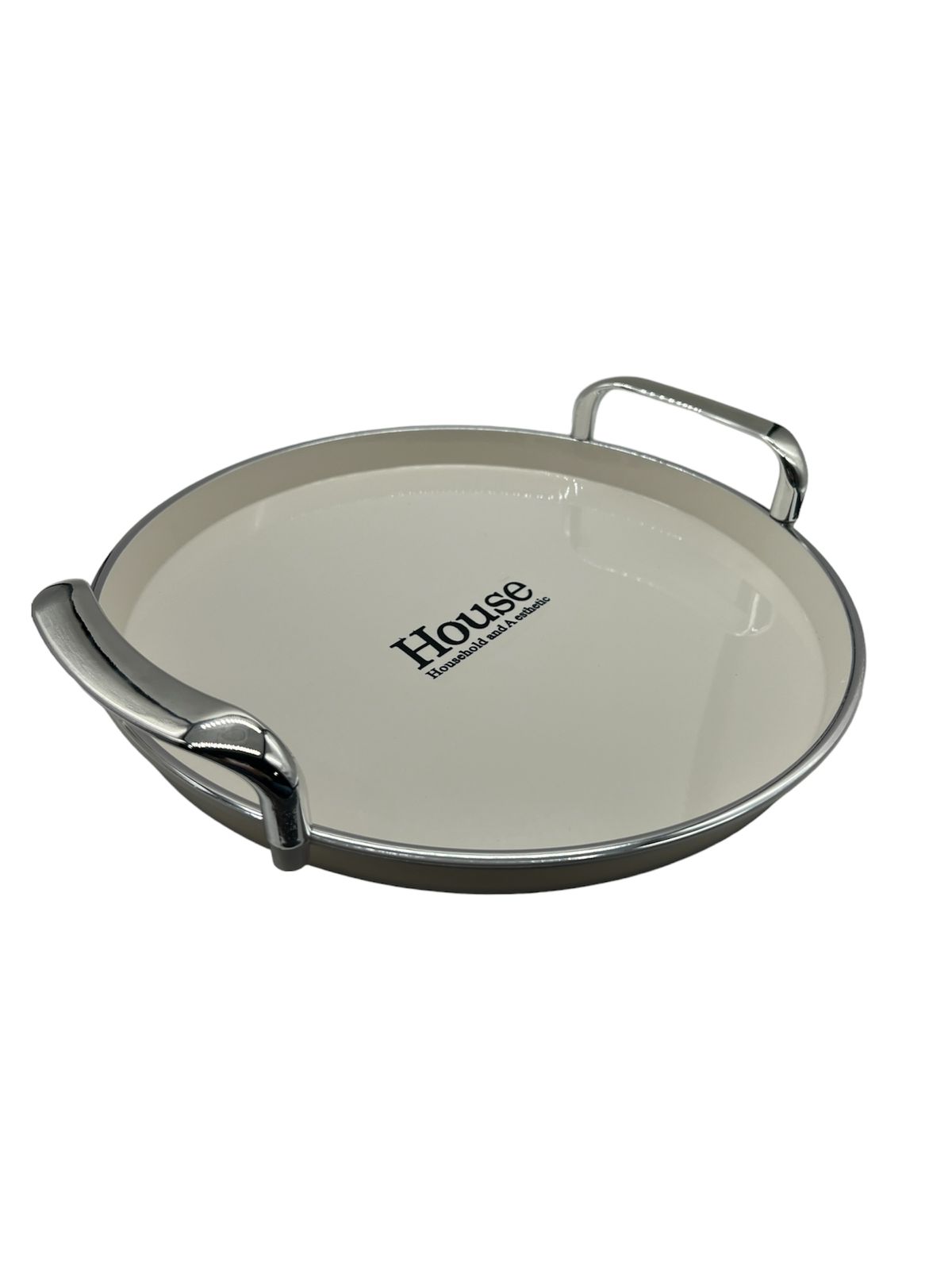 BANDEJA ELEGANTE SERVIR CON PLATEADO CIRCULAR 32CM - 1