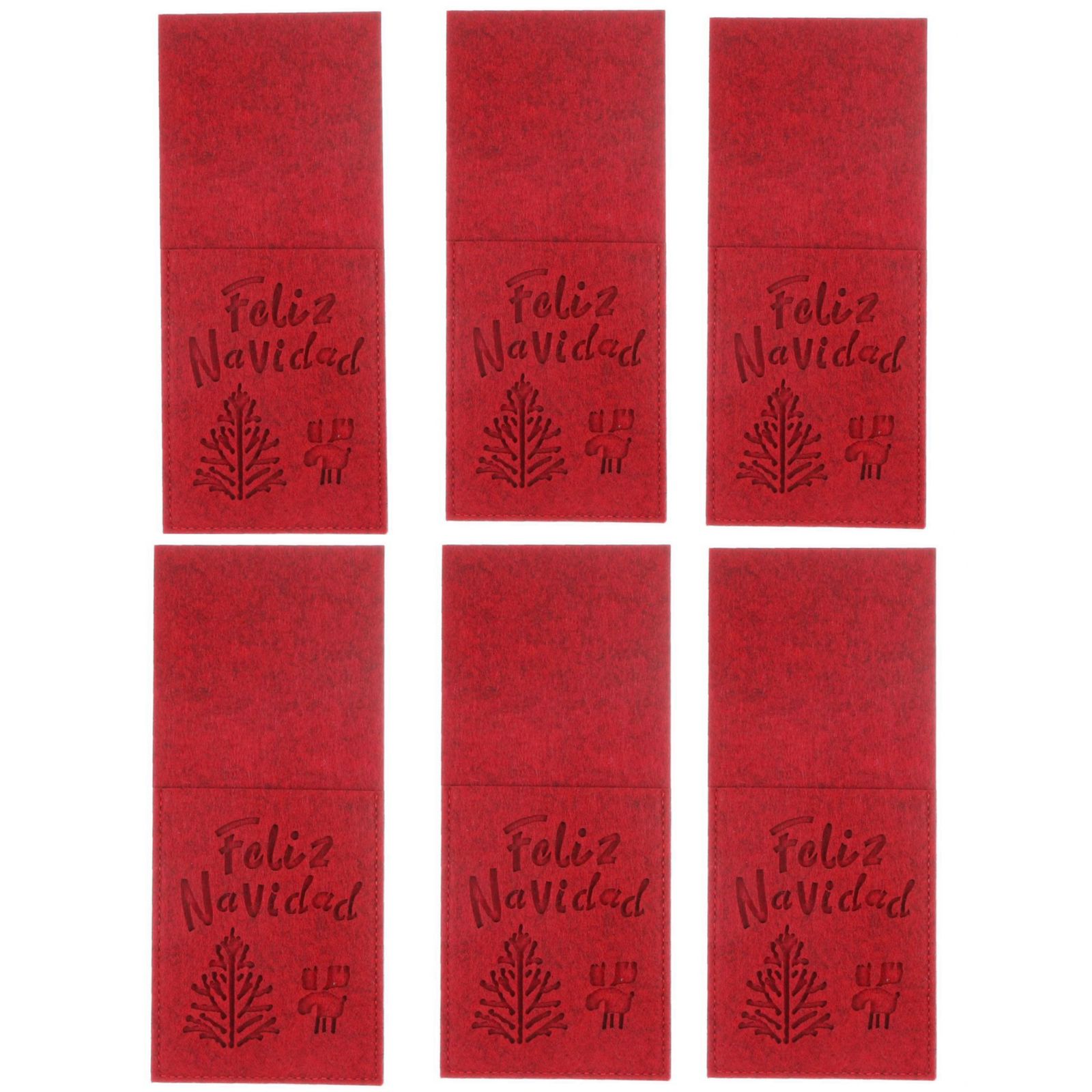 FUNDAS PARA CUBIERTOS NAVIDEÑA PORTA CUBIERTO SERVICIOS - 1