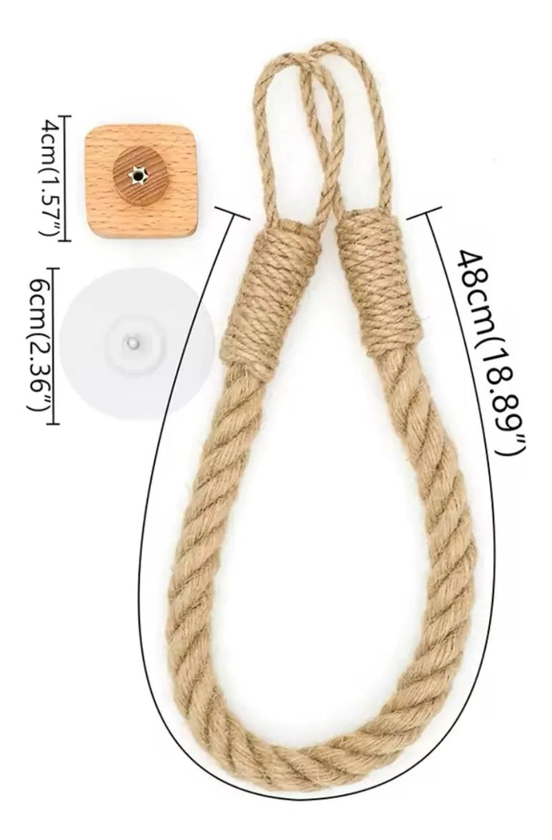 PORTA PAPEL DE BAÑO DISPENSADOR TOALLERO CUERDA RUSTICA - 2