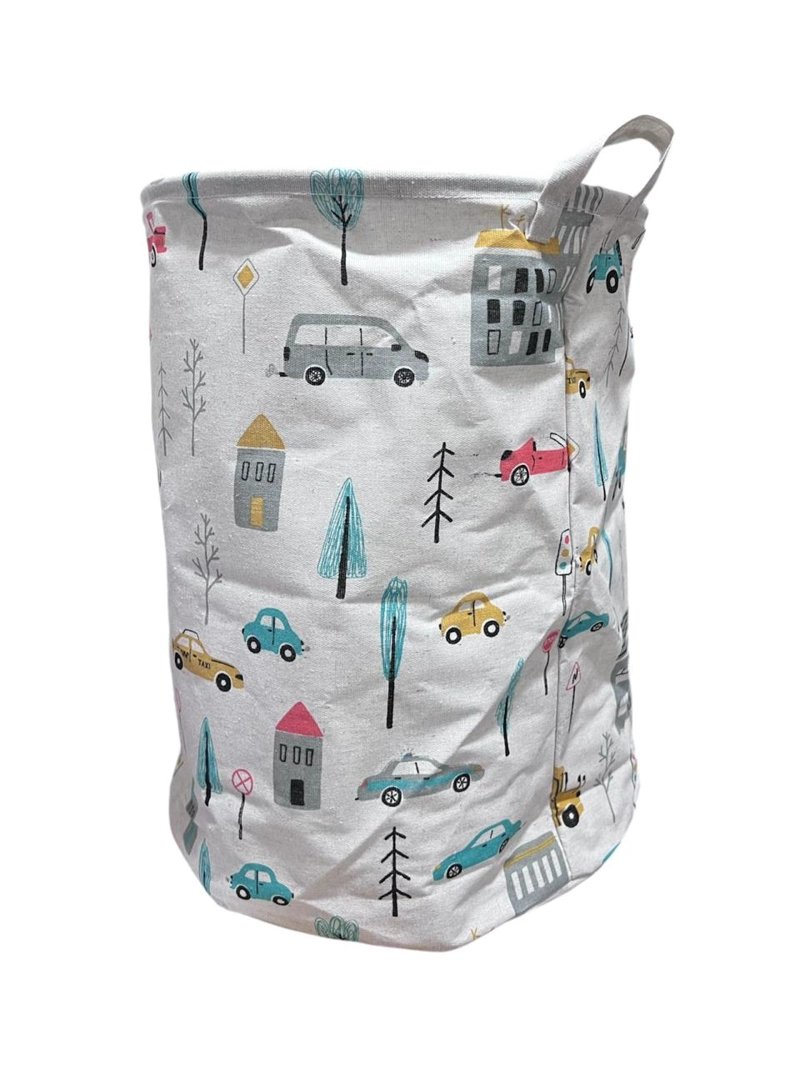 CESTO DE ROPA JUGUETES DISEÑOS INFANTIL CANASTO TELA 45CM - 1