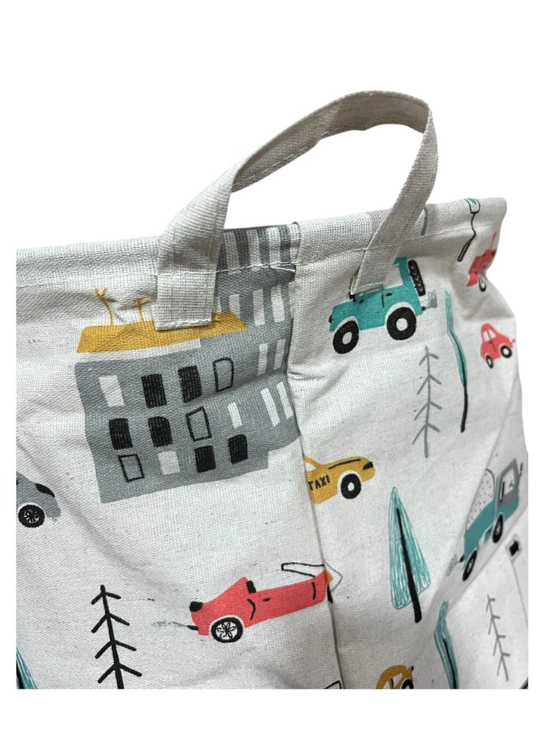 CESTO DE ROPA JUGUETES DISEÑOS INFANTIL CANASTO TELA 45CM - 2