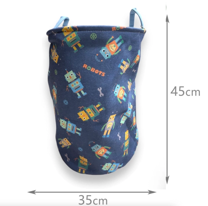 CESTO DE ROPA JUGUETES DISEÑOS INFANTIL CANASTO TELA 45CM - 1