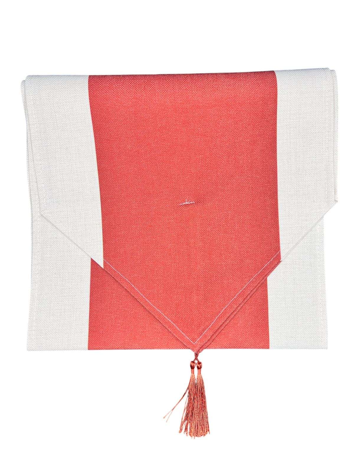 MANTEL CAMINO DE MESA CON POMPON LINO TELA 180X35CM R - 2